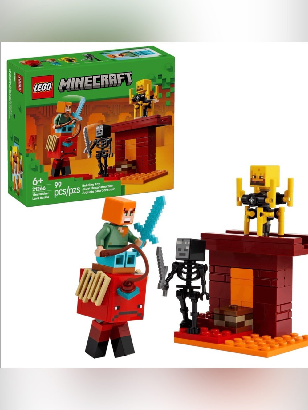 LEGO Minecraft The Nether Lava Battle (21266) 99pcs Alex 6+ Separator